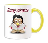 UNIGIFT Personalised Gift - Elvis Mug (Penguin History Celebrity Costume Design Colour) Name Message Unique Star Silly Funny Novelty Singer King Pop Dancer Actor Album Music Award Rock Musician Roll