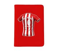 UNIGIFT Personalised Gift - Exeter Town Fan Red Passport Holder Cover (Red and White Stripes Football Jersey Design) Custom Name Message - Devonshire EX4 Club