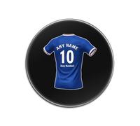 UNIGIFT Personalised Gift - Glasgow Royal Blue Fan Black Round Glossy Coaster (Football Jersey Design) Custom Name - Govan G51 Club