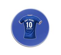 UNIGIFT Personalised Gift - Glasgow Royal Blue Fan Blue Round Glass Coaster (Football Jersey Design) Custom Name - Govan G51 Club