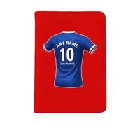 UNIGIFT Personalised Gift - Glasgow Royal Blue Fan Red Passport Holder Cover (Football Jersey Design) Custom Name Message - Govan G51 Club
