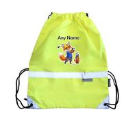 UNIGIFT Personalised Gift - Golf Fox Hi-Vis Drawstring Gym Bag (Sport Animal Design) Custom Name - Cute Kit Cub Tod Reynard