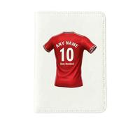UNIGIFT Personalised Gift - Greenwich Borough Fan White Passport Holder Cover (Red Football Jersey Design) Custom Name Message - Southeast London SE7 Club