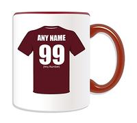 UNIGIFT Personalised Gift - Hearts Mug (Football Design Theme, Colour Options) - Any Name/Message on Your Unique Mug - The Jambos Famous Maroons Club