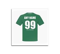 UNIGIFT Personalised Gift - Hibernian Square Glass Coaster (Football Club Design Theme, Colour Options) - Any Name/Message on Your Unique Mat Pad - The Hibs Hibees Cabbage