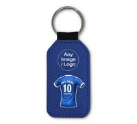 UNIGIFT Personalised Gift - Ipswich Fan Blue Rectangle Keyring (Blue Football Jersey Design) Custom Name Keychain - Suffolk IP1 Club