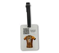UNIGIFT Personalised Gift - Kingston Upon Hull Fan White Luggage Tag (Amber and Black Football Jersey Design) Custom Name Baggage Suitcase Bag - East Yorkshire HU3 Club