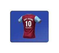 UNIGIFT Personalised Gift - Lancashire Football Fan 3mm Blue Mouse Pad (Claret and Blue Jersey Design) Custom Name Mat - Lancs BB10 Club