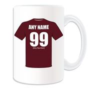 UNIGIFT Personalised Gift - LARGE Hearts Mug (Football Design Theme, White) - Any Name/Message on Your Unique Mug - The Jambos Famous Maroons Club