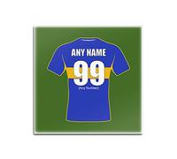 UNIGIFT Personalised Gift - Leeds Rhinos Square Glass Coaster (Rugby League Design Theme, Colour Options) - Any Name/Message on Your Unique Mat Pad - The Loiners