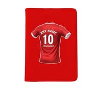 UNIGIFT Personalised Gift - Leyton Town Fan Red Passport Holder Cover (Red Football Jersey Design) Custom Name Message - East London E10 Club