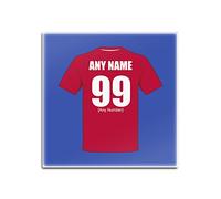 UNIGIFT Personalised Gift - Liverpool Glass Square Coasters (Football Club Design Theme, Colour Options) - Any Name/Message on Your Unique Mat Pad - The Reds Red Army