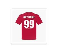 UNIGIFT Personalised Gift - Liverpool Glass Square Coasters (Football Club Design Theme, Colour Options) - Any Name/Message on Your Unique Mat Pad - The Reds Red Army