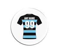 UNIGIFT Personalised Gift - London Broncos Round Glass Coaster (Rugby League Design Theme, Colour Options) - Any Name/Message on Your Unique Mat Pad - The Londoners