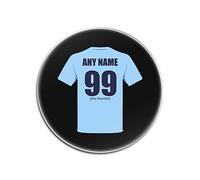 UNIGIFT Personalised Gift - Manchester Round Gloss Hardboard Coaster (Football Club Design Theme, Colour Options) - Any Name/Message on Your Unique Mat Pad - The Citizens Sky Blues City