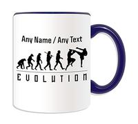 UNIGIFT Personalised Gift - MMA Mug (Evolution Design Color) Any Name Message Unique - Player Outline Olympic Game Sport Coach Kung Fu Kungfu KongFu Kun Fan Mixed UFC Boxer Kickboxing Boxing History