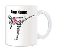 UNIGIFT Personalised Gift - Muay Thai Boxing Kick Symbol Mug (Martial Arts Design Theme, White) - Any Name/Message on Your Unique - Kung Fu Thailand Indochinese Kickboxing Black
