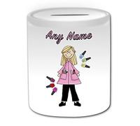 UNIGIFT Personalised Gift - Nail Technician Money Box (Occupation Design White) Any Name Message Unique Saving Piggy Bank - Job Manicurist Beauty Salon Client Hand Care Consultant