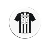 UNIGIFT Personalised Gift - Newcastle Glass Round Coasters (Football Club Design Theme, Colour Options) - Any Name/Message on Your Unique Mat Pad - The Magpies Toon Geordies