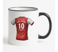UNIGIFT Personalised Gift - North London Black Handle Mug (Football Club Design) Any Name Message Unique - Red White