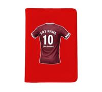 UNIGIFT Personalised Gift - Northampton Area Fan Red Passport Holder Cover (Claret Football Jersey Design) Custom Name Message - Northamptonshire NN5 Club