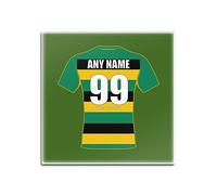 UNIGIFT Personalised Gift - Northampton Saints Square Glass Coaster (Rugby Union Design Theme, Colour Options) - Any Name/Message on Your Unique Mat Pad - Jimmies