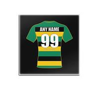 UNIGIFT Personalised Gift - Northampton Saints Square Glass Coaster (Rugby Union Design Theme, Colour Options) - Any Name/Message on Your Unique Mat Pad - Jimmies