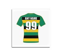 UNIGIFT Personalised Gift - Northampton Saints Square Glass Coaster (Rugby Union Design Theme, Colour Options) - Any Name/Message on Your Unique Mat Pad - Jimmies