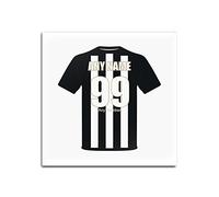 UNIGIFT Personalised Gift - Notts county Square Gloss Hardboard Coaster (Football Club Design Theme, Colour Options) - Any Name/Message on Your Unique Mat Pad - The Magpies