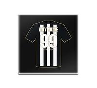 UNIGIFT Personalised Gift - Notts county Square Gloss Hardboard Coaster (Football Club Design Theme, Colour Options) - Any Name/Message on Your Unique Mat Pad - The Magpies