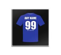 UNIGIFT Personalised Gift - Peoples Blue Glass Square Coasters (Football Club Design Theme, Colour Options) - Any Name/Message on Your Unique Mat Pad - Toffees Blues School of Science