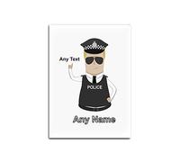 UNIGIFT Personalised Gift - Police Constable/Sergeant / (Chief) Inspector Glass Fridge Magnet (Police Design Colour) Name Message Unique Pad PC SGT INSP CID DS - Blonde Policeman Hat Cap - Detective