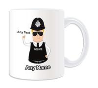UNIGIFT Personalised Gift - Police Constable/Sergeant Mug (Police Design Theme, White) - Any Name/Message on Your Unique - PC SGT CID DS - Blonde/Yellow Hair Policeman Hat Cap Helmet - Detective