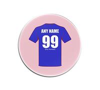UNIGIFT Personalised Gift - Rangers Glass Round Coasters (Football Club Design Theme, Colour Options) - Any Name/Message on Your Unique Mat Pad - The Gers Teddy Bears Light Blues