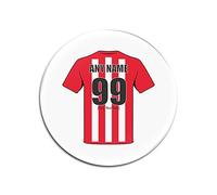 UNIGIFT Personalised Gift - Set of 4 x Sunderland Glass Round Coasters (Football Club Design Theme, Colour Options) - Any Name/Message on Your Unique Mat Pad - The Black Cats AFC