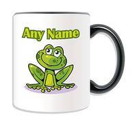 UNIGIFT Personalised Gift - Smiling Frog/Toad Mug (Animal Design Theme, Colour Options) - Any Name/Message on Your Unique Mug
