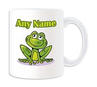UNIGIFT Personalised Gift - Smiling Frog/Toad Mug (Animal Design Theme, White) - Any Name/Message on Your Unique Mug