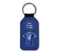 UNIGIFT Personalised Gift - South Coast Portsea Fan Blue Rectangle Keyring (Blue Football Jersey Design) Custom Name Keychain - Hampshire PO4 Club