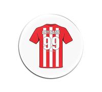 UNIGIFT Personalised Gift - Southampton Glass Round Coasters (Football Club Design Theme, Colour Options) - Any Name/Message on Your Unique Mat Pad - The Saints