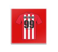 UNIGIFT Personalised Gift - Sunderland Glass Square Coasters (Football Club Design Theme, Colour Options) - Any Name/Message on Your Unique Mat Pad - The Black Cats AFC
