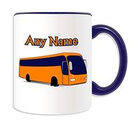 UNIGIFT Personalised Gift - Tour Bus Mug (Transport Design Theme, Colour Options) - Any Name/Message on Your Unique - Driver Vehicle Automobile Coach Public City National Express