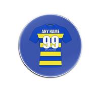 UNIGIFT Personalised Gift - Warrington Wolves Round Gloss Hardboard Coaster (Rugby League Design Theme, Colour Options) - Any Name/Message on Your Unique Mat Pad - The Wire
