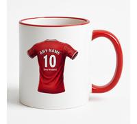 UNIGIFT Personalised Gift - West Bridgford 79 80 Football Fan Red Handle Mug (Red Jersey Design) Custom Name Message Cup - Nottingham NG2 Club