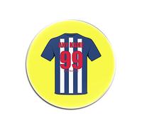 UNIGIFT Personalised Gift - West Bromwich Glass Round Coasters (Football Club Design Theme, Colour Options) - Any Name/Message on Your Unique Mat Pad - The Albion Baggies Throstles