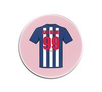 UNIGIFT Personalised Gift - West Bromwich Glass Round Coasters (Football Club Design Theme, Colour Options) - Any Name/Message on Your Unique Mat Pad - The Albion Baggies Throstles