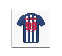 UNIGIFT Personalised Gift - West Bromwich Square Gloss Hardboard Coaster (Football Club Design Theme, Colour Options) - Any Name/Message on Your Unique Mat Pad - The Albion Baggies Throstles