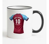 UNIGIFT Personalised Gift - Witton Football Fan Black Handle Mug (Claret and Blue Jersey Design) Custom Name Message - Birmingham B6