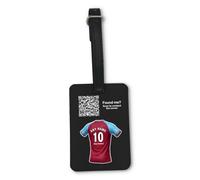 UNIGIFT Personalised Gift - Witton Football Fan Black Luggage Tag (Claret and Blue Jersey Design) Custom Name Baggage Suitcase Bag - Birmingham B6