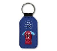 UNIGIFT Personalised Gift - Witton Football Fan Blue Rectangle Keyring (Claret and Blue Jersey Design) Custom Name Keychain - Birmingham B6