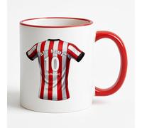 UNIGIFT Personalised Soton Gift - Football Fan Red Handle Mug (Red and White Stripes Design) Any Name Message Unique - SO14